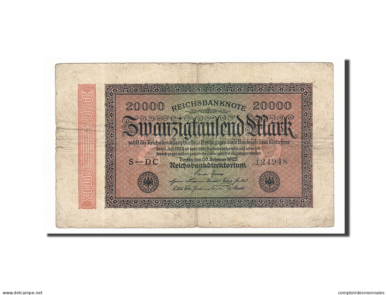 Billet, Allemagne, 20,000 Mark, 1923, 1923-02-20, TB - 20000 Mark