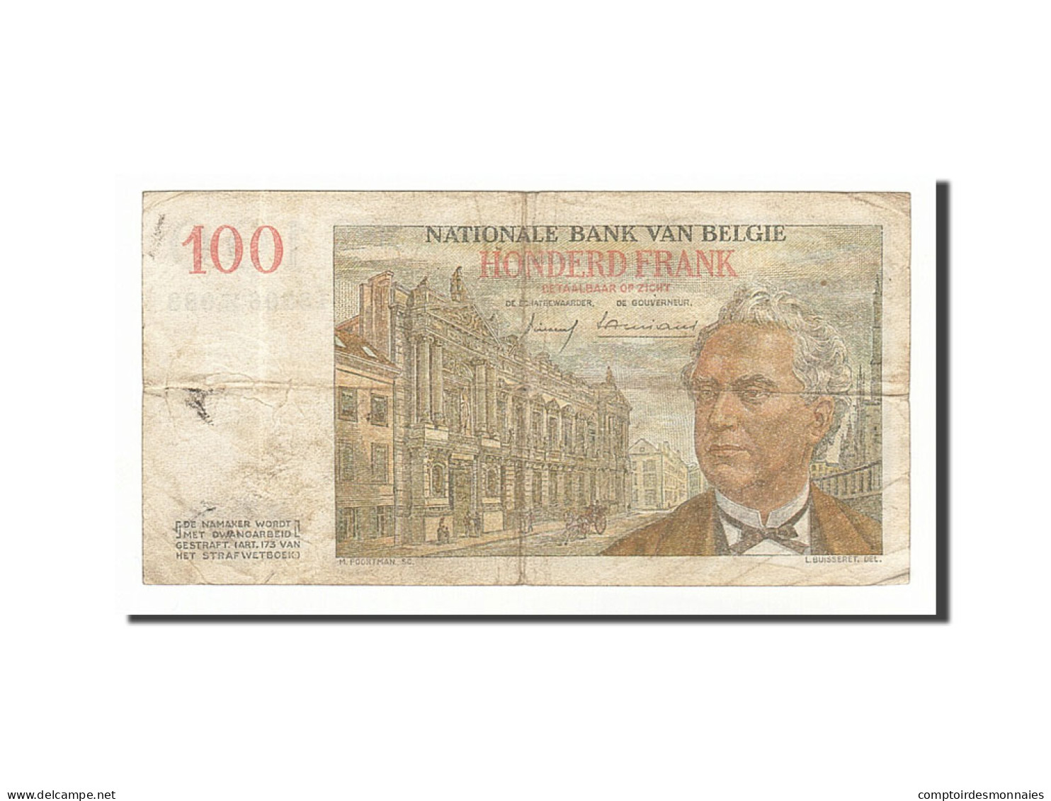 Billet, Belgique, 100 Francs, 1959, 1959-02-23, TB - 100 Francos