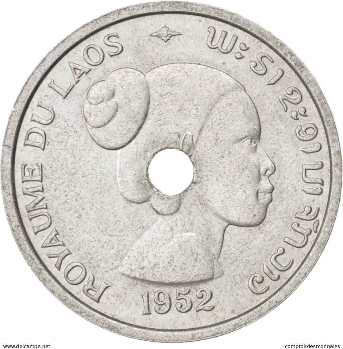 Monnaie, Lao, Sisavang Vong, 10 Cents, 1952, SUP, Aluminium, KM:E1, Lecompte:2 - Laos