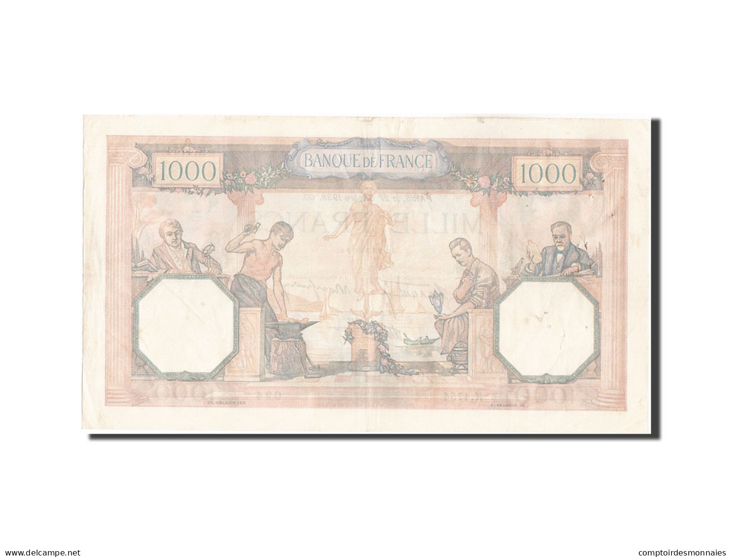 Billet, France, 1000 Francs, 1 000 F 1927-1940 ''Cérès Et Mercure'', 1938 - 1 000 F 1927-1940 ''Cérès Et Mercure''