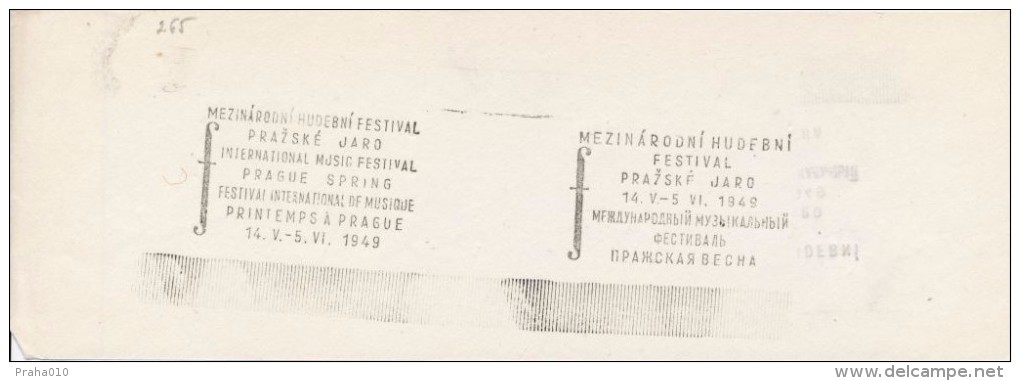 J0766 - Czechoslovakia (1948-75) Control Imprint Stamp Machine (RR!): International Music Festival Prague Spring 1949 - Proofs & Reprints