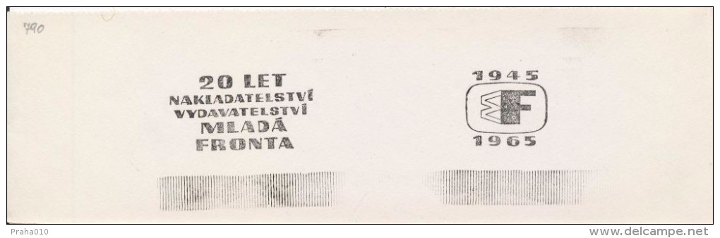 J0778 - Czechoslovakia (1948-75) Control Imprint Stamp Machine (RR!): 20 Years Of Publishing "Young Front" - Proofs & Reprints