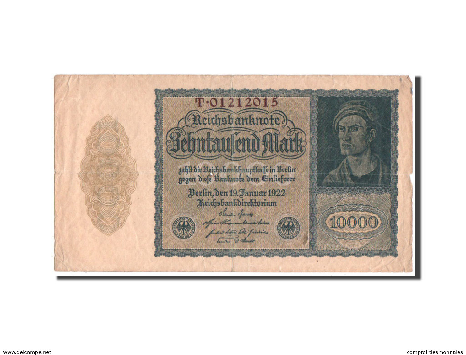 Billet, Allemagne, 10,000 Mark, 1922, TB - 10000 Mark