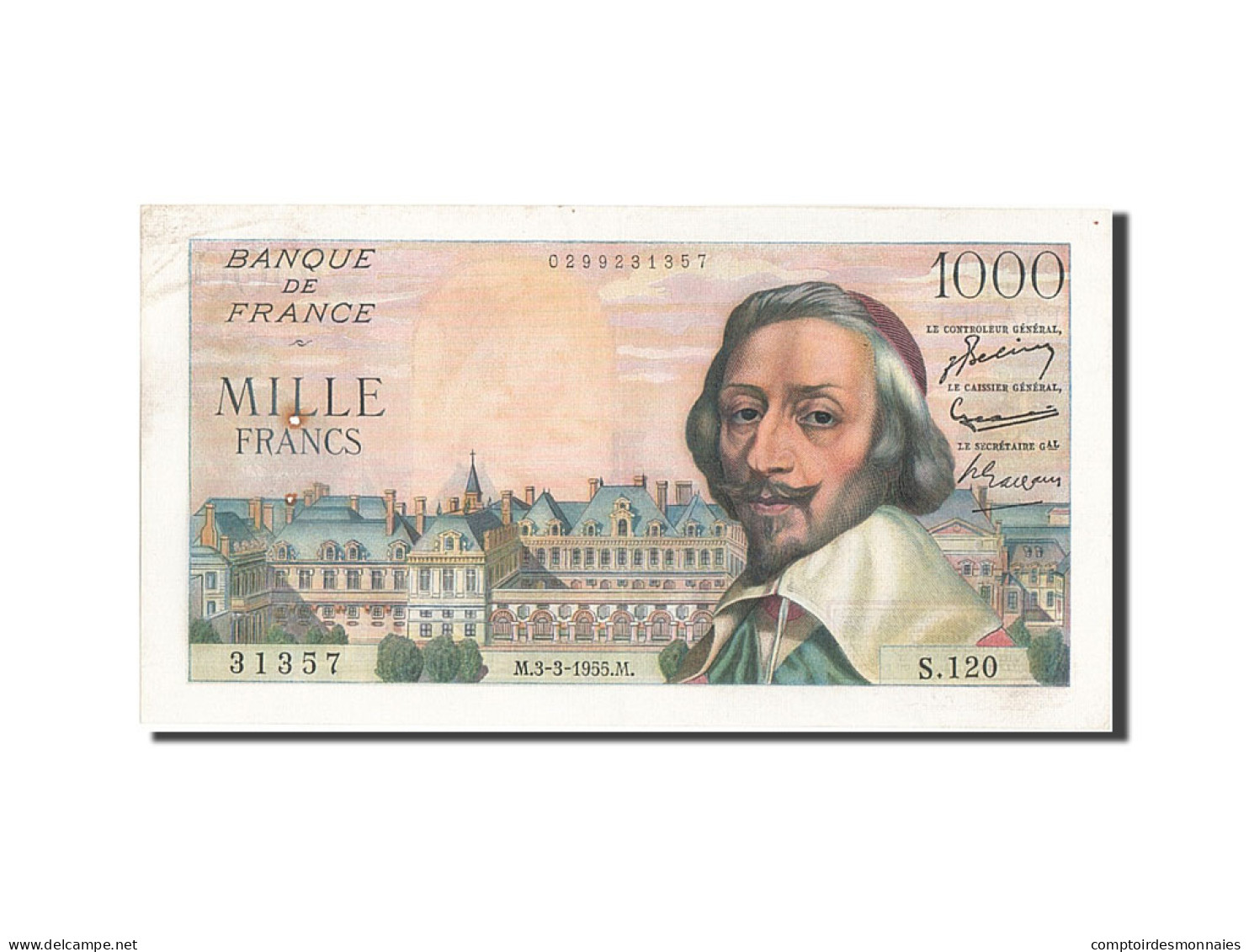 Billet, France, 1000 Francs, 1 000 F 1953-1957 ''Richelieu'', 1955, 1955-03-03 - 1 000 F 1953-1957 ''Richelieu''