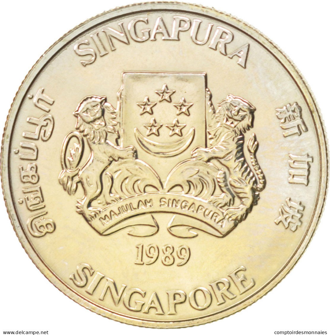 Monnaie, Singapour, 20 Cents, 1989, SPL, Copper-nickel, KM:52 - Singapore