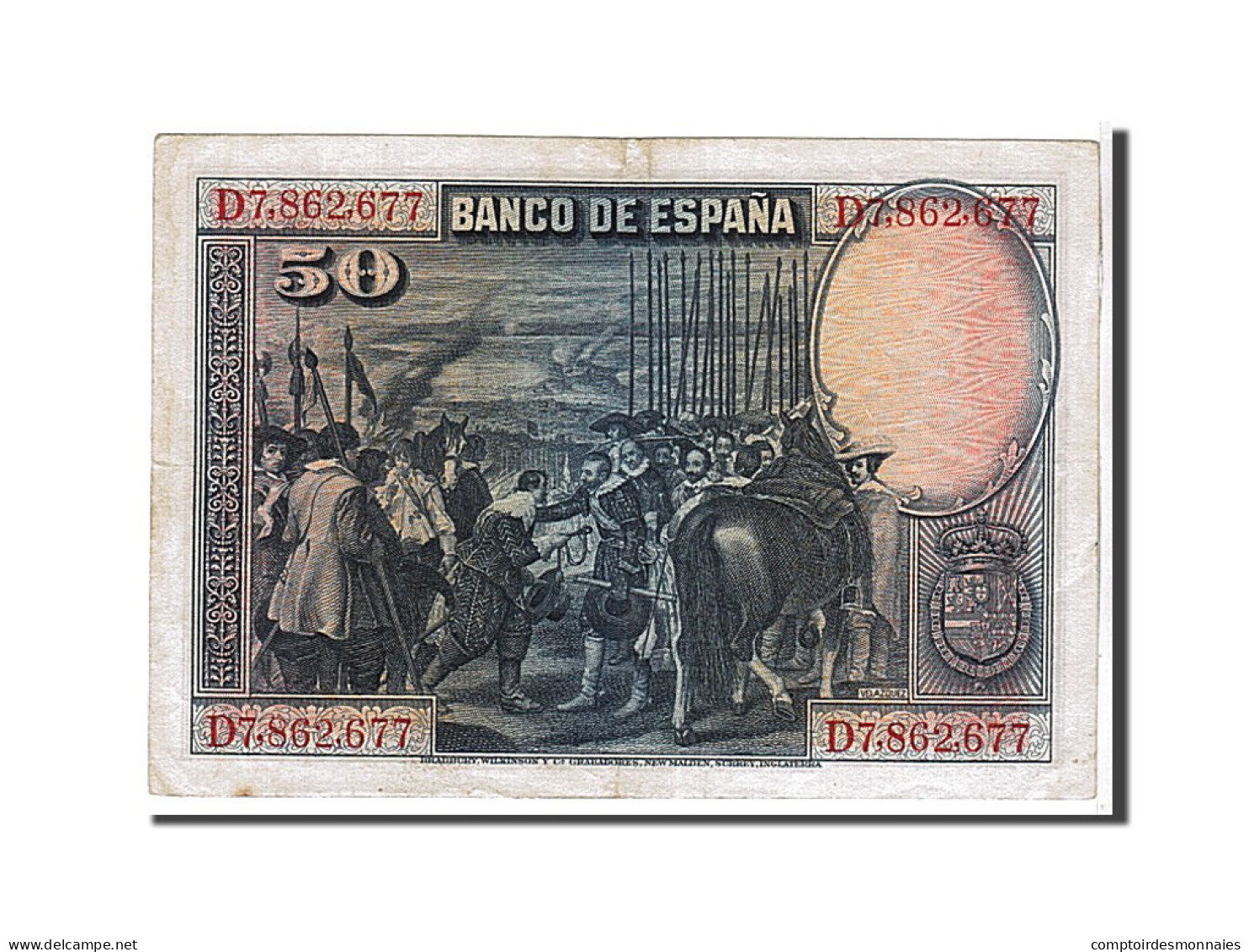 Billet, Espagne, 50 Pesetas, 1928, KM:75b, SUP - 50 Pesetas