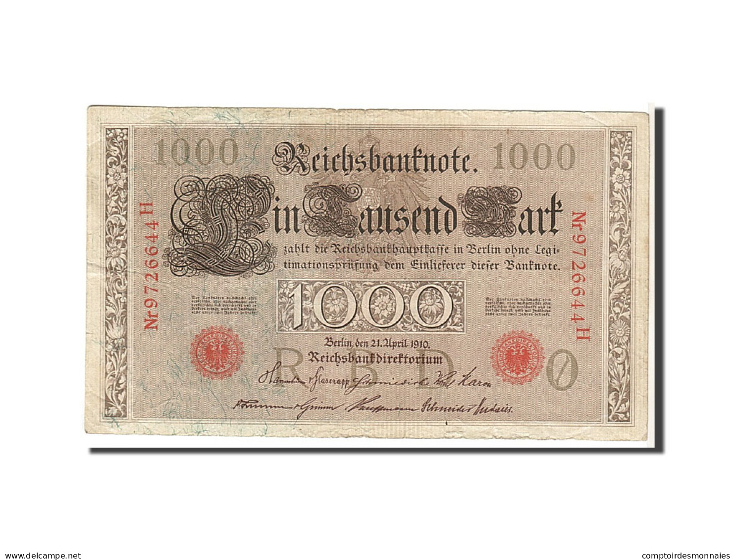 Billet, Allemagne, 1000 Mark, 1910, KM:44b, TB+ - 1000 Mark