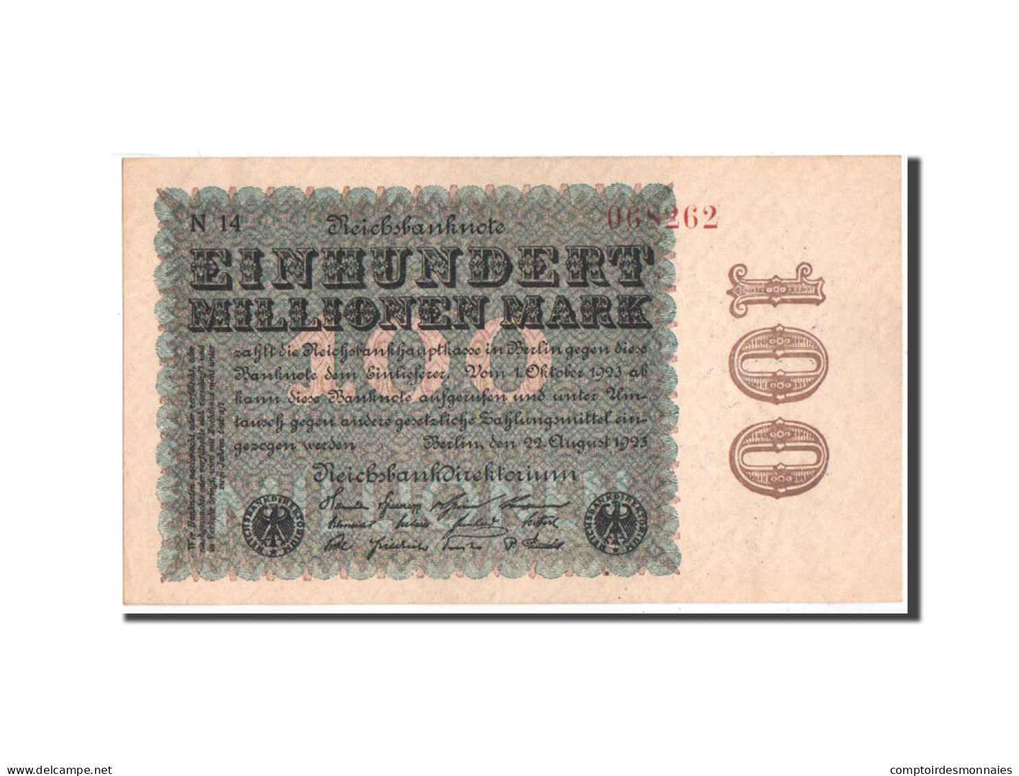 Billet, Allemagne, 100 Millionen Mark, 1923, SUP - 100 Millionen Mark