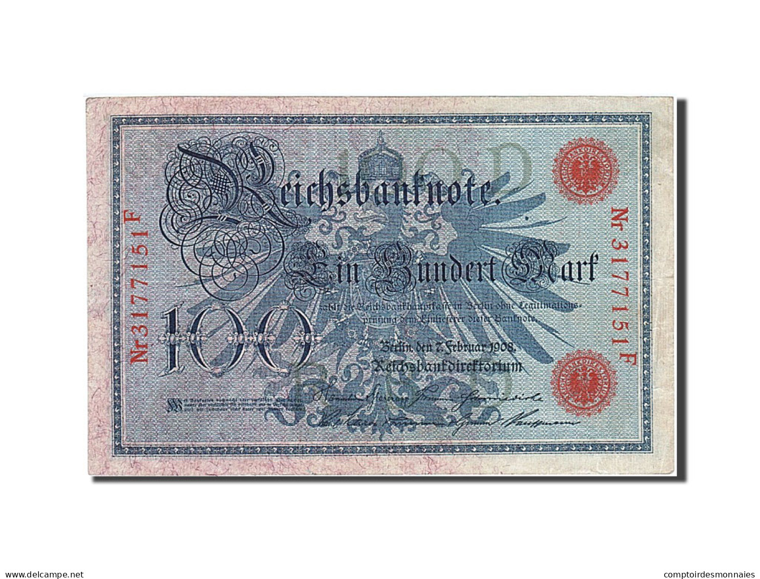 Billet, Allemagne, 100 Mark, 1908, 1908-02-07, SUP - 100 Mark