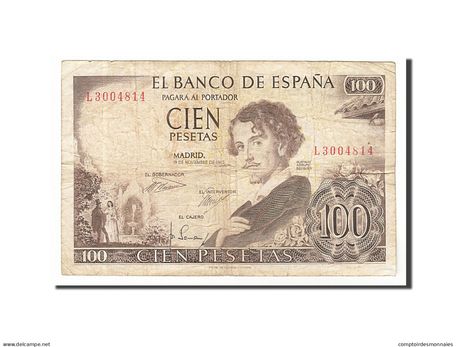 Billet, Espagne, 100 Pesetas, 1965, 1965-11-19, B+ - 100 Pesetas