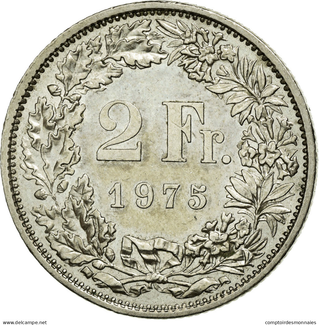 Monnaie, Suisse, 2 Francs, 1975, SUP, Copper-nickel, KM:21a.1 - Autres & Non Classés