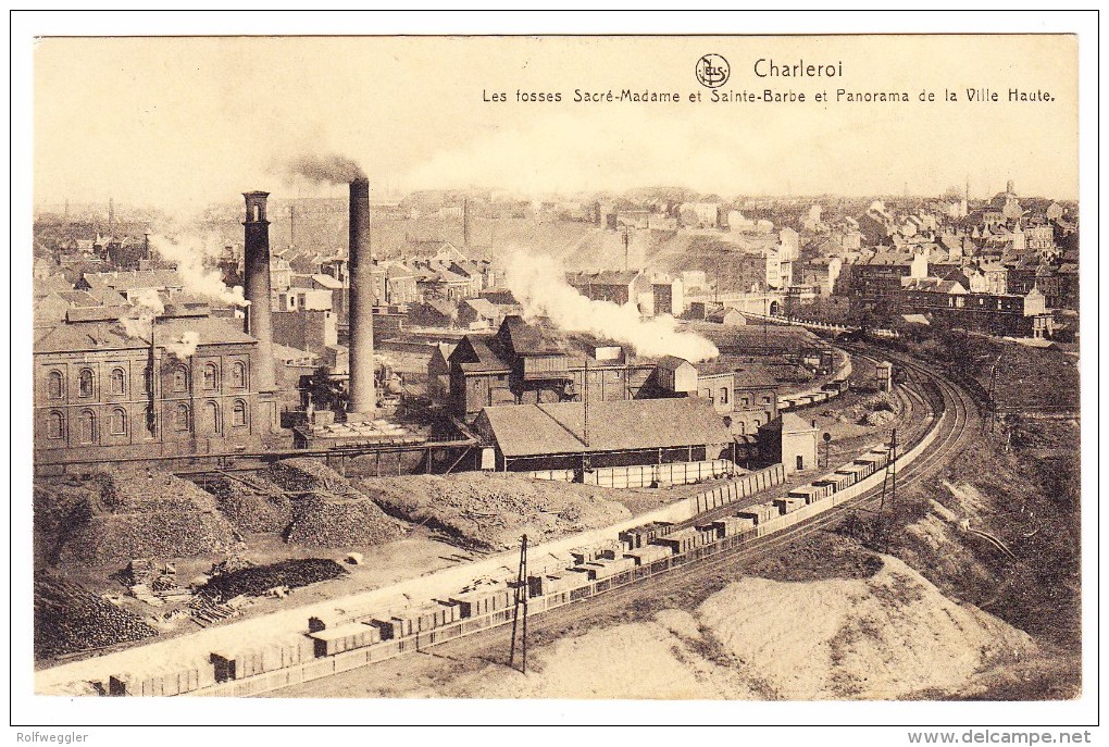 AK B Charleroi Les Fosses Sacré Madame Panorama De La Ville Haute Ed. Nels Feldpost 13.5.1917 - Charleroi