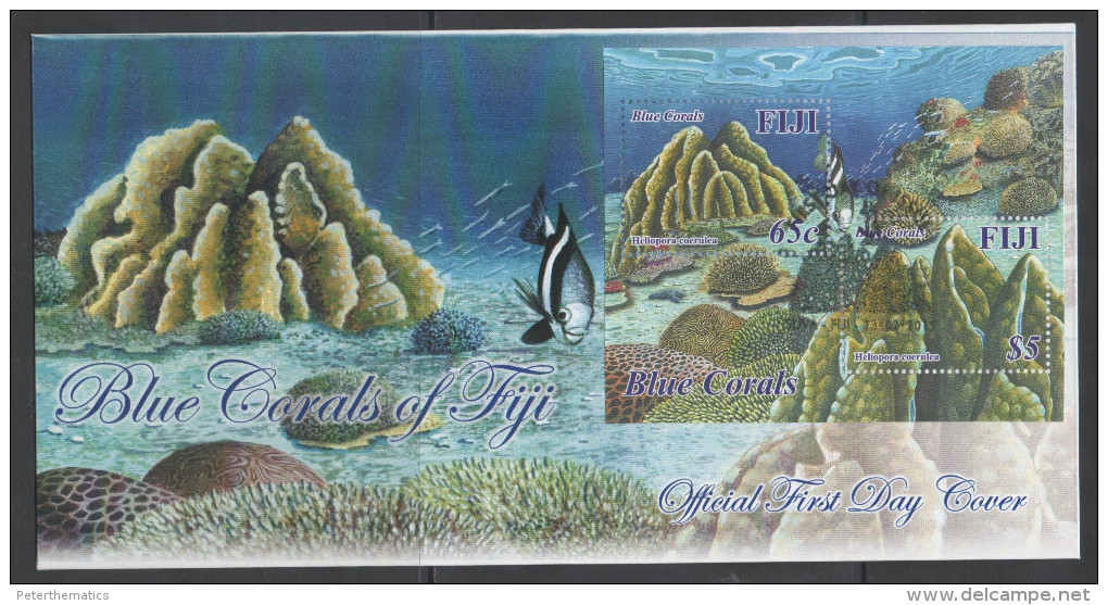 FIJI ,2015,  MARINE LIFE, CORALS, S/SHEET ON LOCAL FDC - Marine Life