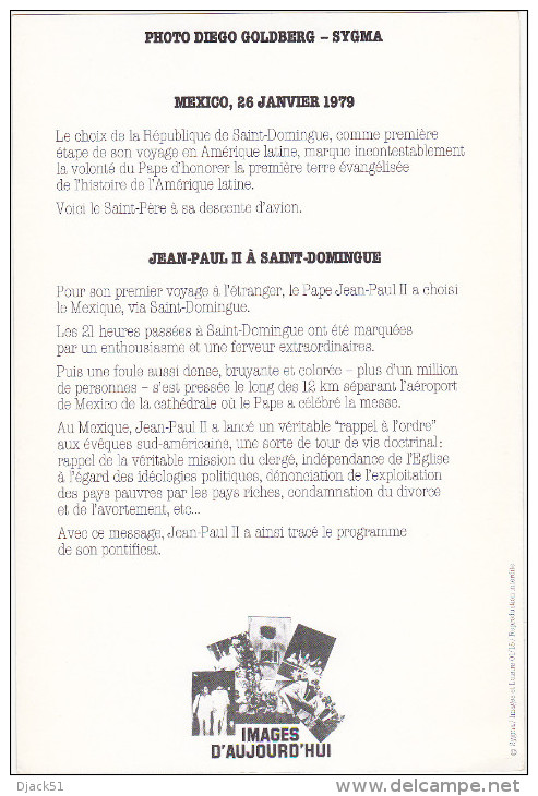 Mexico - 1979 - JEAN-PAUL II à SAINT-DOMINGUE / Descente Du Saint-Père De L'avion / PHOTO DIEGO GOLDBERG - SYGMA - Célébrités