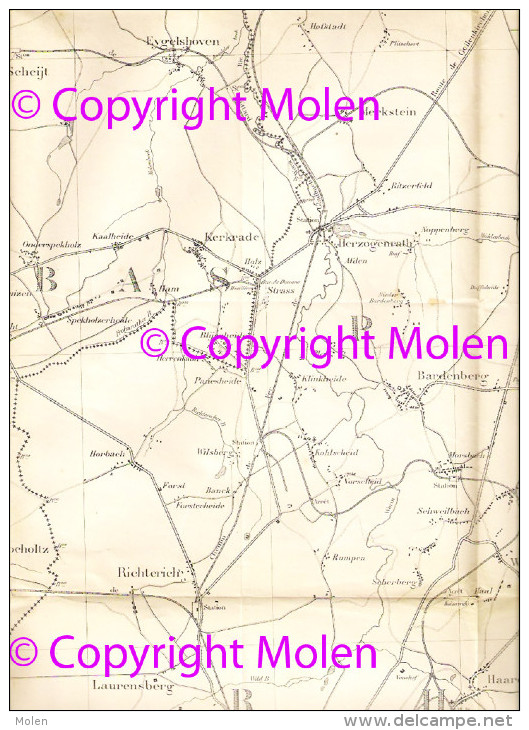 STAFKAART GEMMENICH 1904 AACHEN HEERLEN STOLBERG ESCHWEILER ALSDORF KERKRADE-HOLZ WURSELEN SCHAESBERG EILENDORF S368 - Topographische Karten