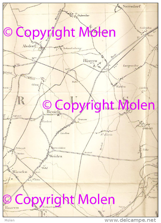 STAFKAART GEMMENICH 1904 AACHEN HEERLEN STOLBERG ESCHWEILER ALSDORF KERKRADE-HOLZ WURSELEN SCHAESBERG EILENDORF S368 - Cartes Topographiques