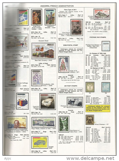 Catalogue Américain SCOTT ANDORRE, Numérotation Et Valeurs En US$. Andorre Français + Andorre Español - United States