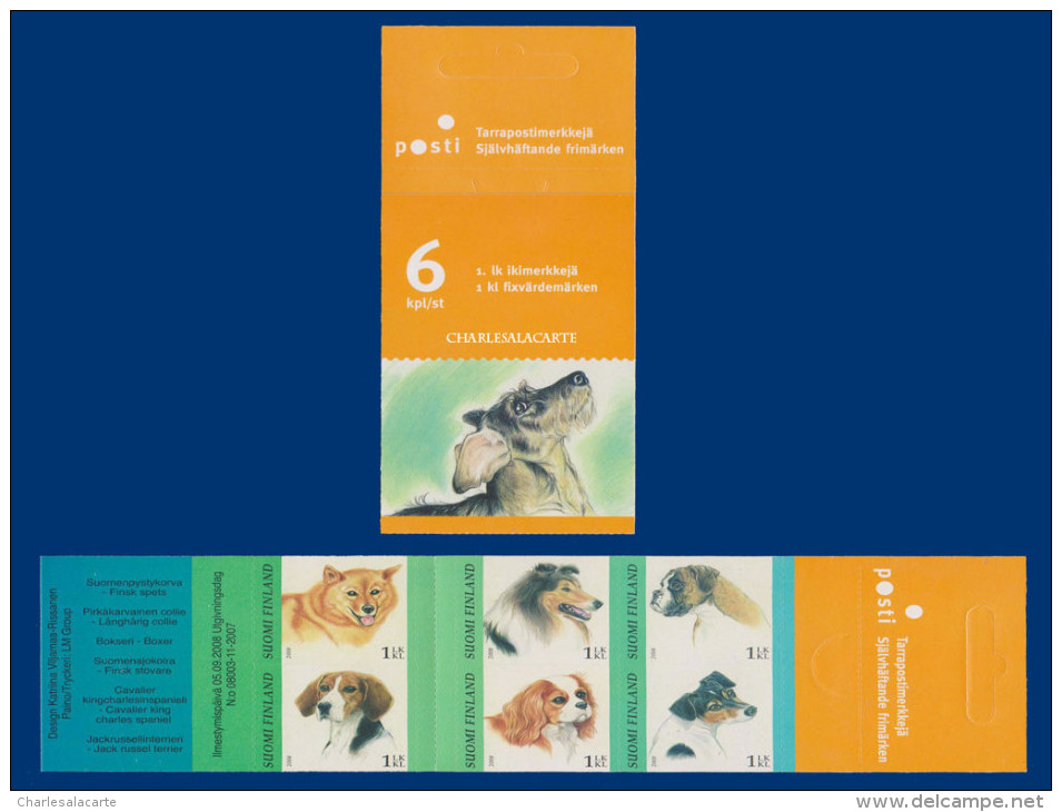 FINLAND 2008 DOGS BOOKLET/CARNET CHIENS  FACIT H 78 MINT  UNUSED - Carnets