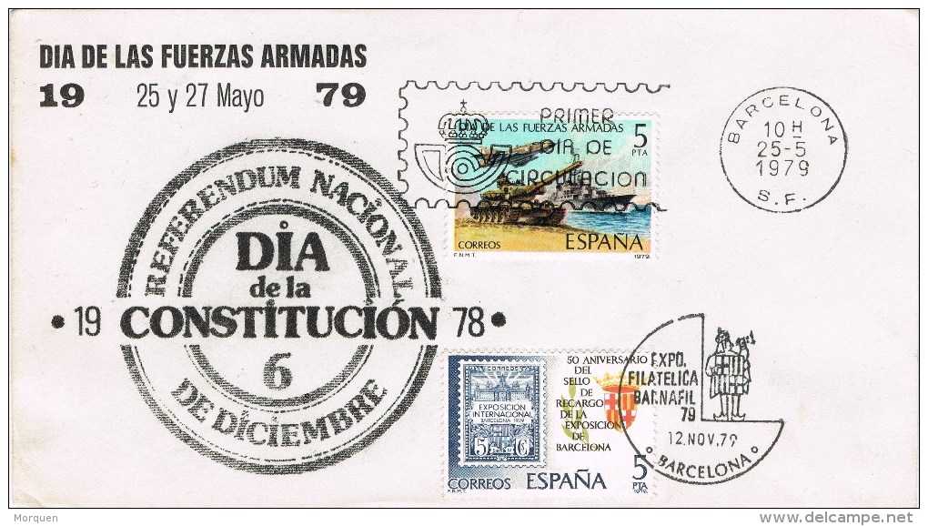 12706. Carta Barcelona 1979. Dia Fuerzas Armadas Y Barnafil 79 - Cartas & Documentos