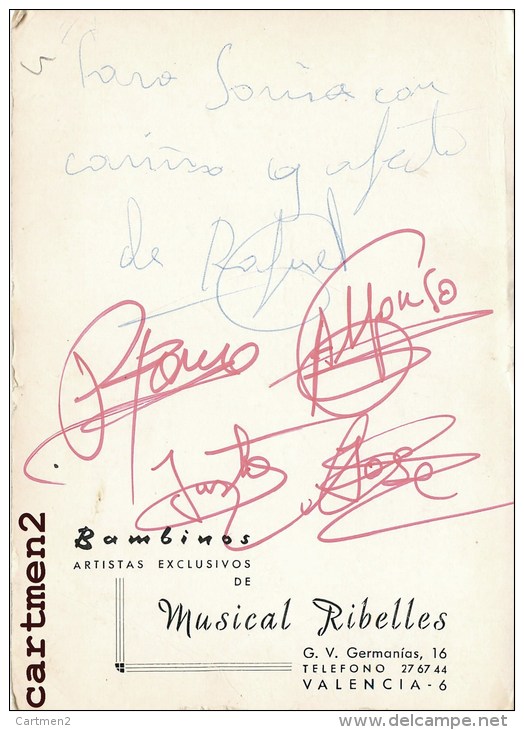 AUTOGRAPHE DEDICACE DES BAMBINOS GROUPE DE MUSIQUE - Chanteurs & Musiciens