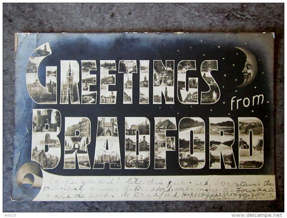 GREETINGS FROM BRADFORD OLD REAL PHOTO POSTCARD YORKSHIRE - Bradford