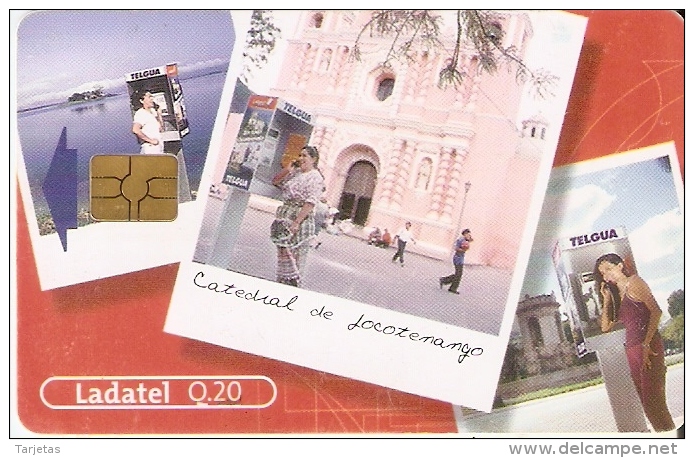 TARJETA DE GUATEMALA DE LA CATEDRAL DE LOCOTENANGO CON CHIP NEGRO  (LADATEL) - Guatemala