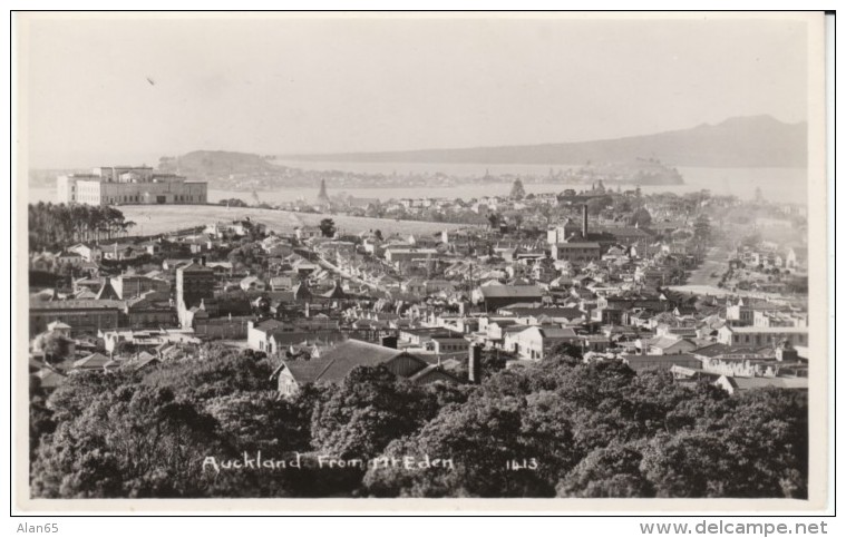 Auckland New Zealand, View Of Town From Mt. Eden, C1920s Vintage Real Photo Postcard - Nouvelle-Zélande