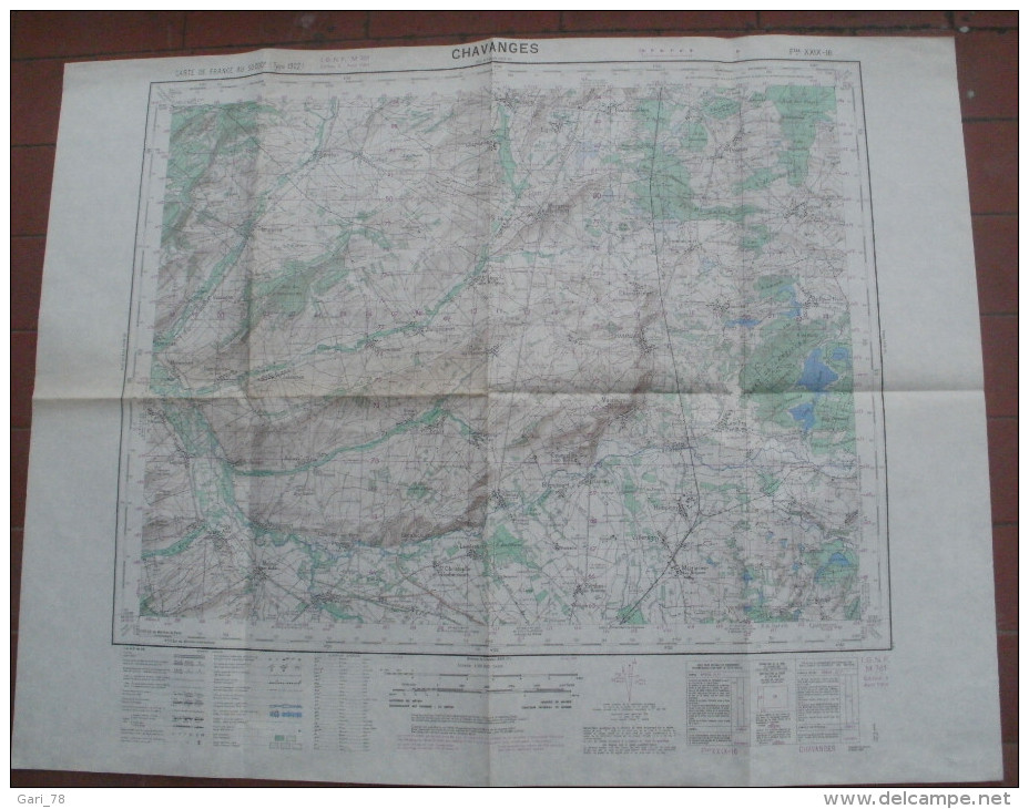 Carte Au 50 000e CHAVANGES Publié Par L'Institut Géographique National - Topographical Maps