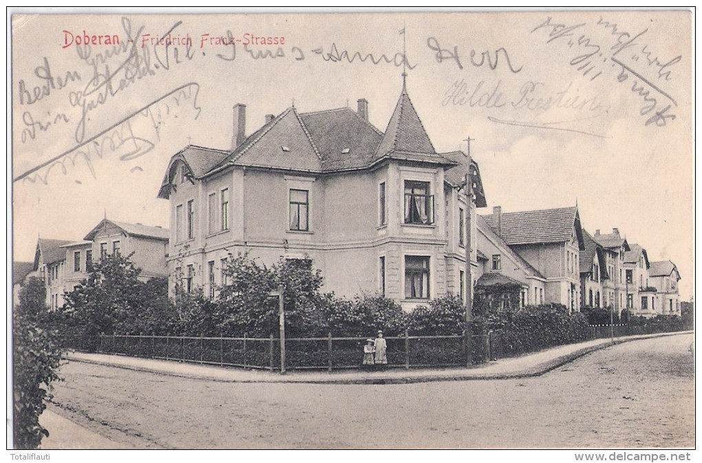 BAD DOBERAN Friedrich Franz Strasse Belebt 19.7.1910 Gelaufen - Bad Doberan