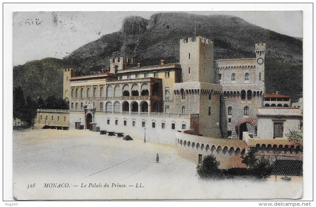 (RECTO / VERSO) MONACO EN 193 - N° 328 - LE PALAIS DU PRINCE - BEAU CACHET - Prince's Palace
