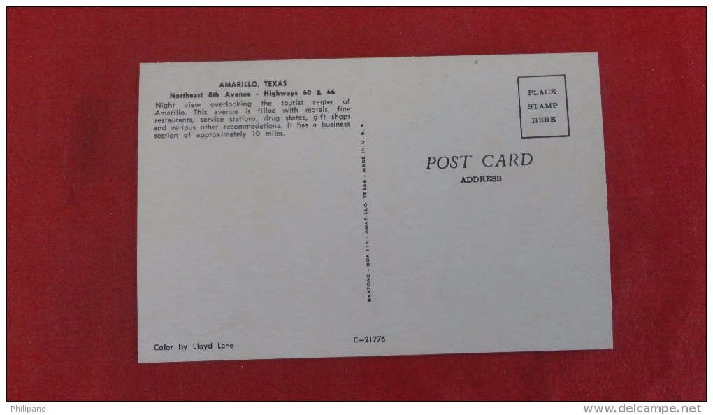 Texas> Amarillo  Night View  8th Street Highway 60 & 66   Gas Stations -1815 - Amarillo