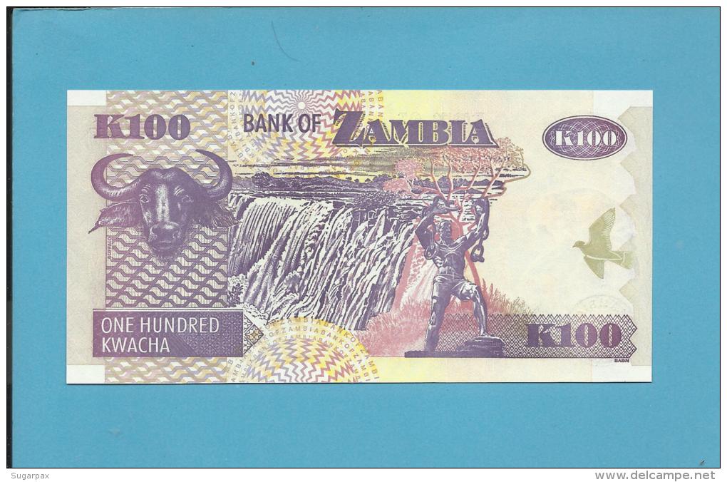 ZAMBIA - 100 KWACHA - 2005 - P 38.e - Sign. 12 - UNC. - Fish Eagle - 2 Scans - Zambia