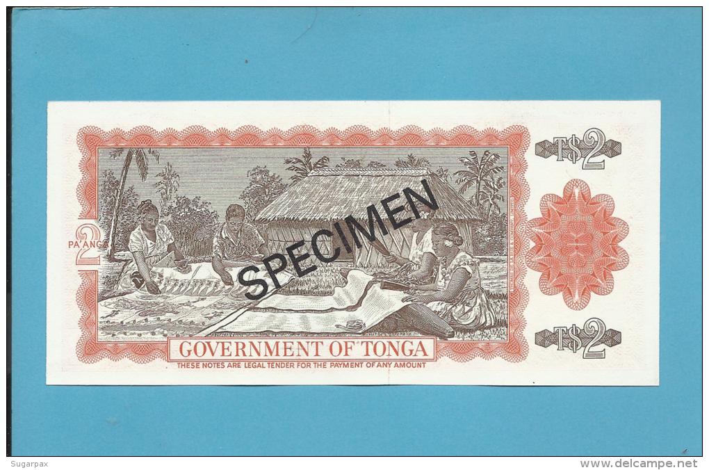 TONGA - 2 PA' ANGA - 1978 - SPECIMEN - UNC. - RARE - 2 Scans - Tonga