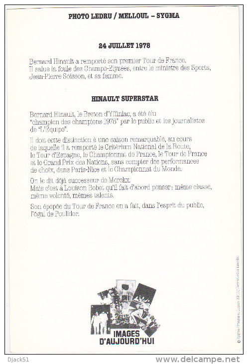 Tour De France 1978 - Bernard Hinault A Remporté Son 1er Tour De France / PHOTO LEDRU / MELLOUL - SYGMA - Radsport