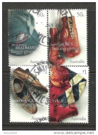 AUSTRALIEN 2005 BERÜHMTE SPORT MUSEUMSEXPONATE  Mi 2417/20 ZWEI ZD GEST - Used Stamps