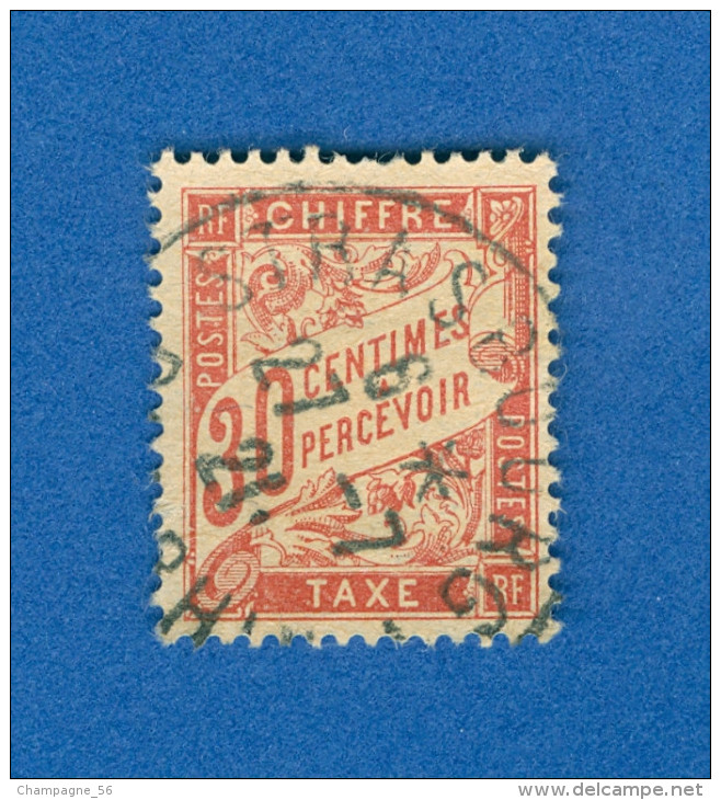 1893 - 1935 N° 34 ORANGE TAXE  27.7. 21 OBLITÉRÉ DOS CHARNIÈRE 100.00 € - Used Stamps