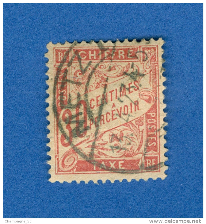 VARIÉTÉS 1893 - 1935 N° 34 ORANGE TAXE 13.4.23  OBLITÉRÉ DOS CHARNIÈRE 100.00 € - Usati