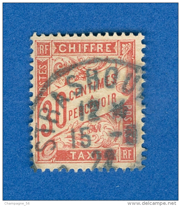 1893 -1935 N° 34 ORANGE TAXE OBLITÉRÉ DOS CHARNIÈRE ARTHUR MAURY 100.00 € - Used Stamps