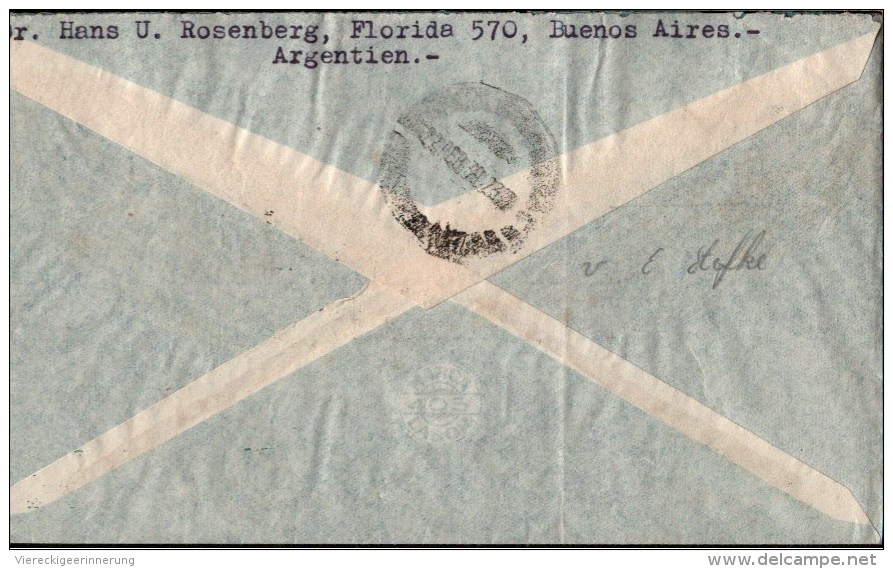 ! Brief , Old Cover, Air Mail To Hamburg Germany, Por Avion,  Via Condor, Argentina, Buenos Aires - Luftpost