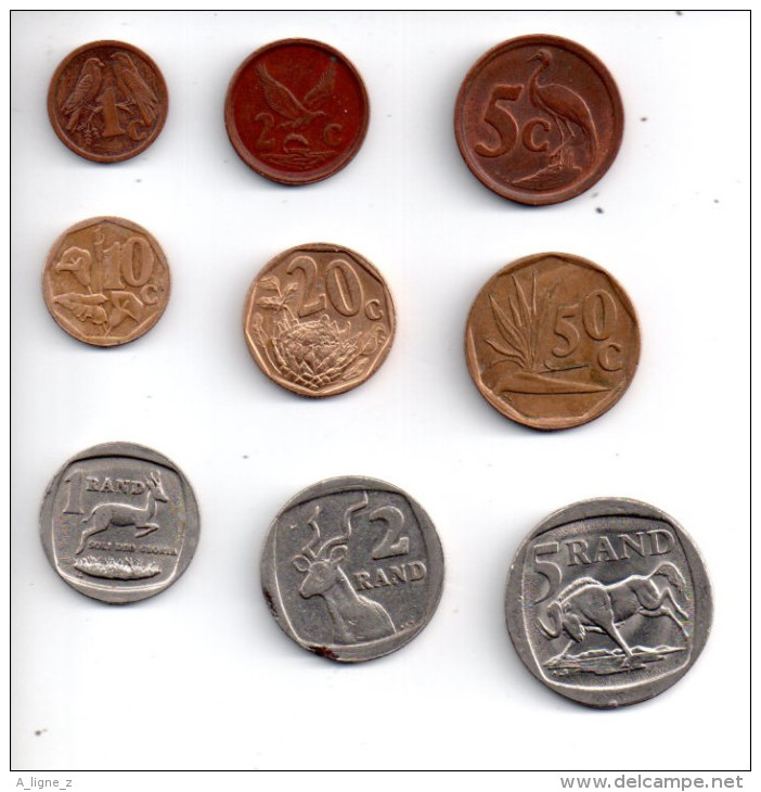 REF 1  : Lot 9 Monnaies Coins Afrique Du Sud South Africa - Afrique Du Sud