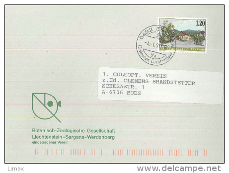 9492 Eschen Triesen Liechtenstein - Botanisch.zoologische Gesellschaft - Covers & Documents