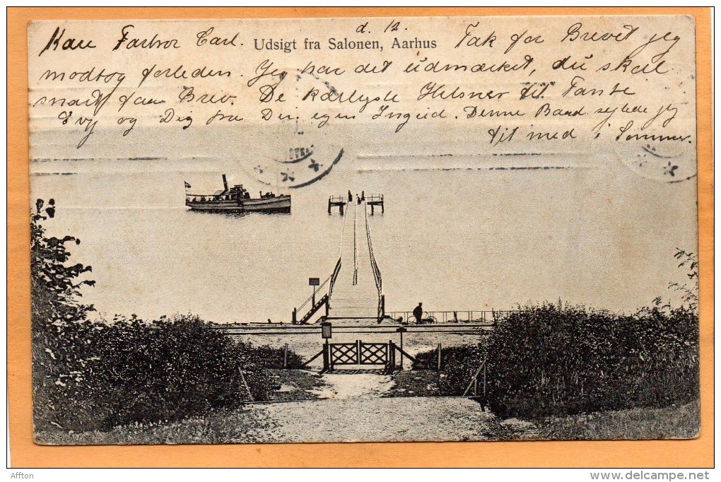 Udsigt Fra Salonen Aarhus 1908 Postcard - Danemark