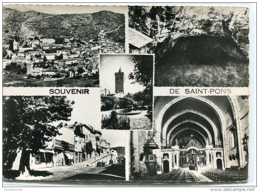 CPSM 34 ST PONS MULTI VUES   Grand Format 15 X 10,5 Cm - Saint-Pons-de-Thomières