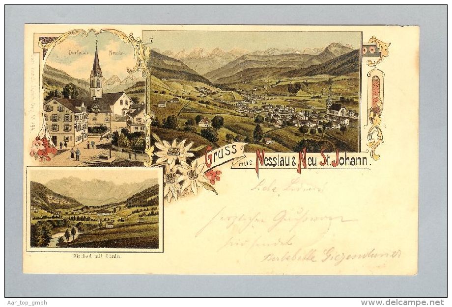 AK SG Nesslau&Neu St.Johann 1900-08-31 Litho C.Künzli #794 - Nesslau