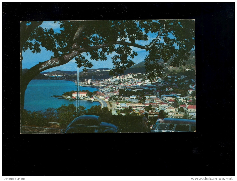 VIRGIN ISLANDS : CHARLOTTE AMALIE St Thomas : As Seen From Bluebeard's Castle 1971 / Auto Volkswagen VW Beetle Cox - Virgin Islands, US