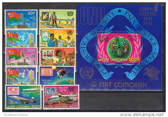 ONU-L1 - ETAT COMORIEN N°154/61 + PA 110/11 + BF Neufs** - Thèmes ONU Et Postes - Comores (1975-...)