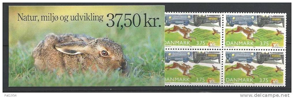 Danemark 1992 Carnet Neuf C1035 Protection De La Nature Lièvre Et Oiseau - Carnets