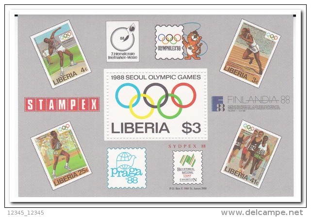 Liberia 1988, Postfris MNH, Olympic Games - Liberia