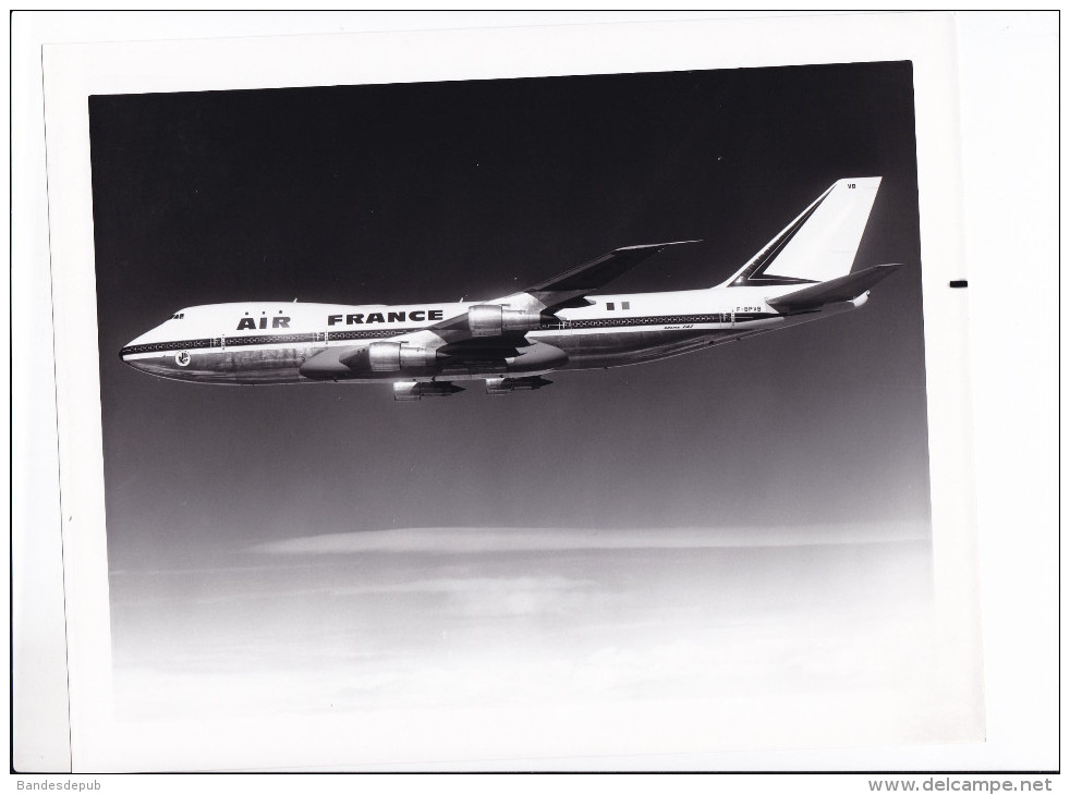 Pochette Aviation Boeing 747 Air France 4 Photos Plan Reseau Itineraire Long Courriers Article Journal Jacques Bellonte - Autres & Non Classés