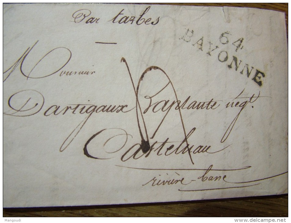 Lettre Ancienne - 1825 - Bayonne - Autres & Non Classés